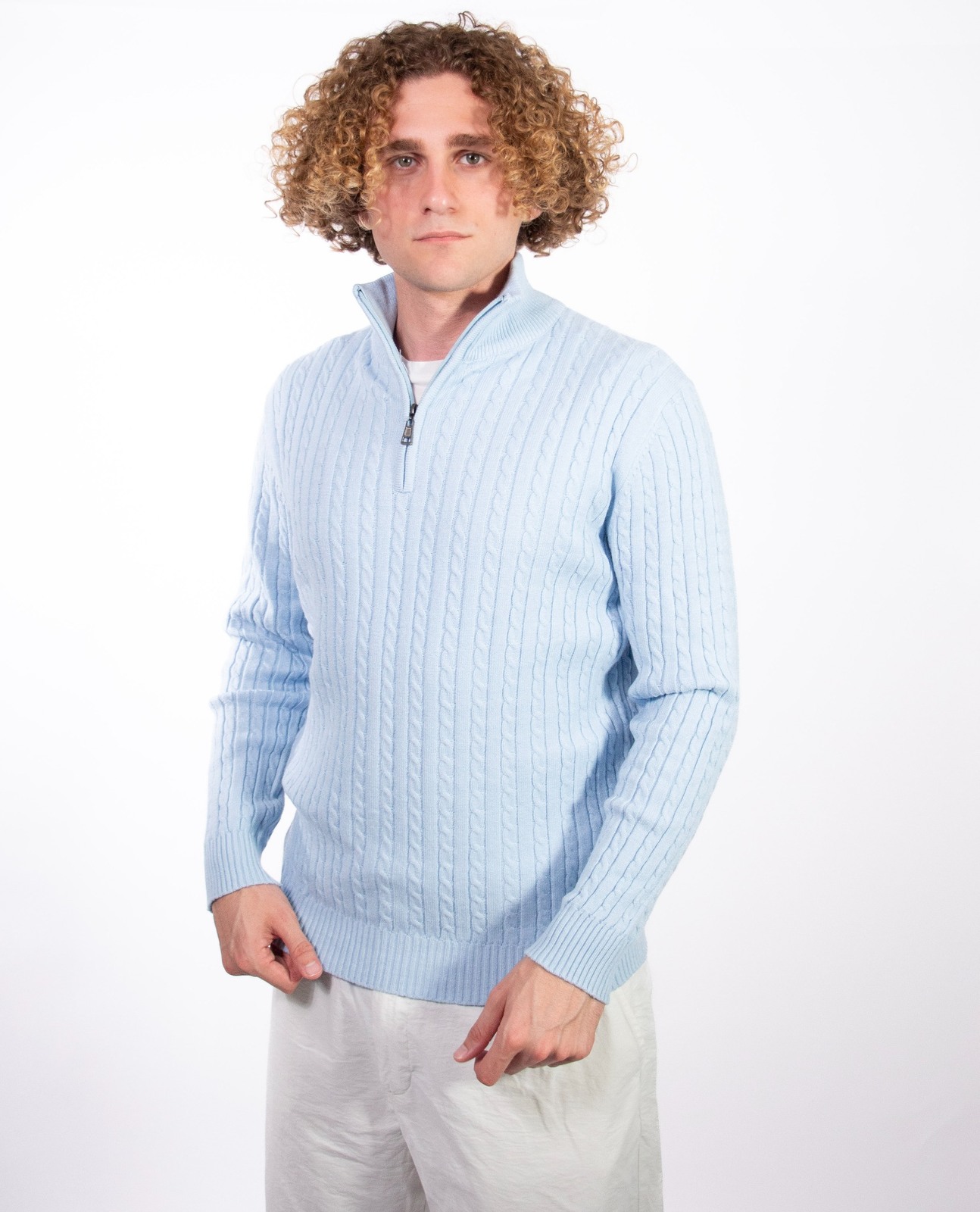 Demi zip tréssé homme