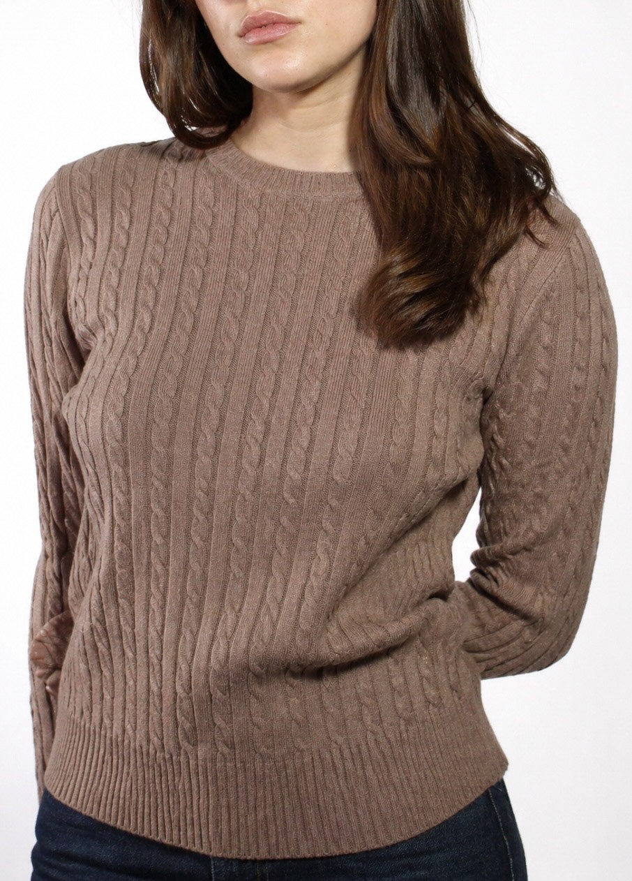 Col rond tréssé femme
